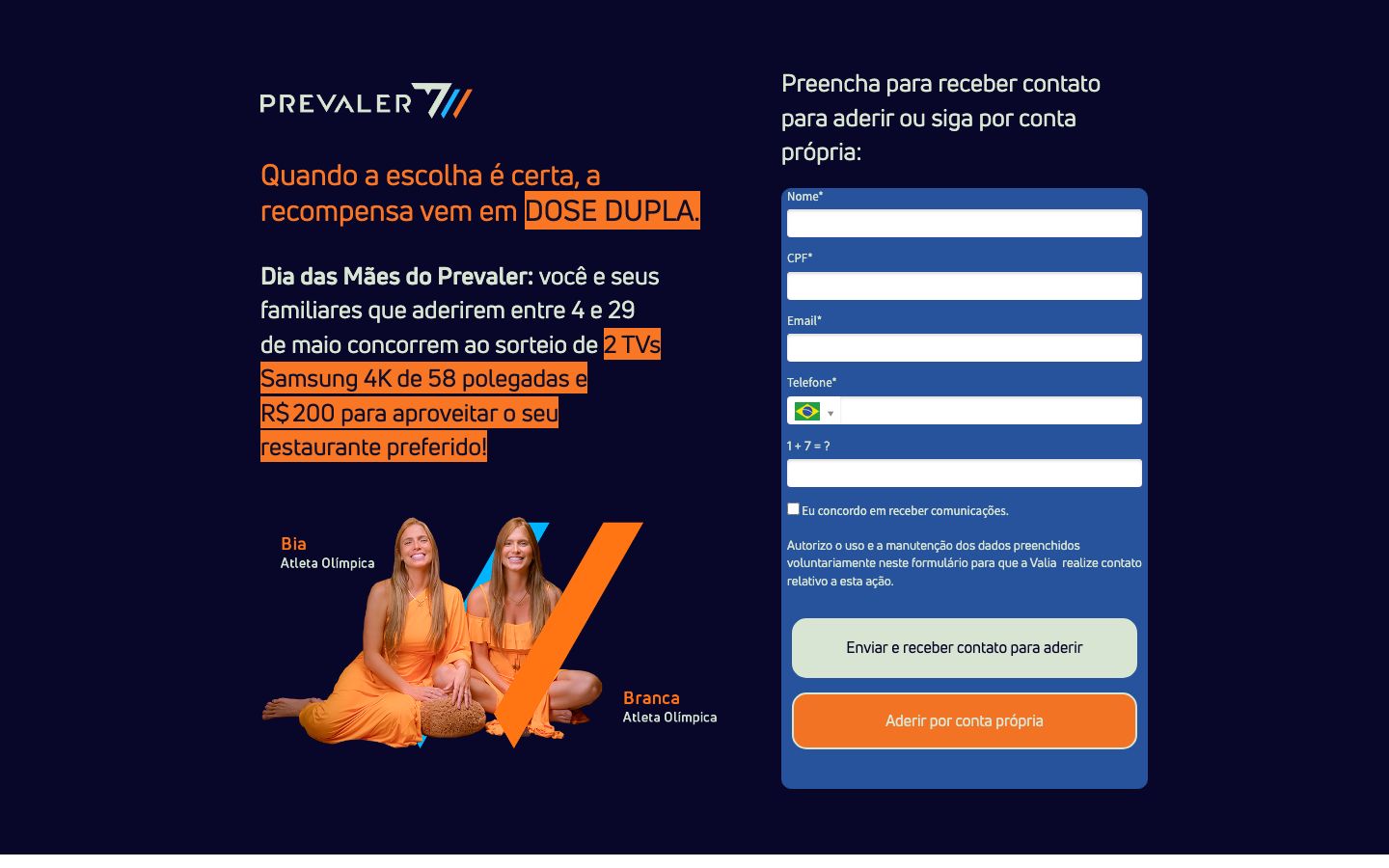 Landing page Dia das Mães